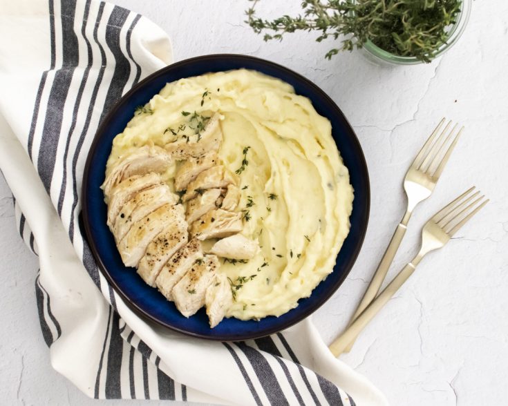 Instant Pot Chicken and Mashed Potatoes with Sage and Garlic