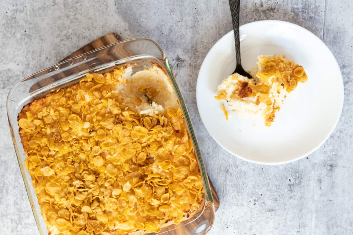 Cheesy Funeral Potatoes Casserole Recipe - Anna in the Kitchen