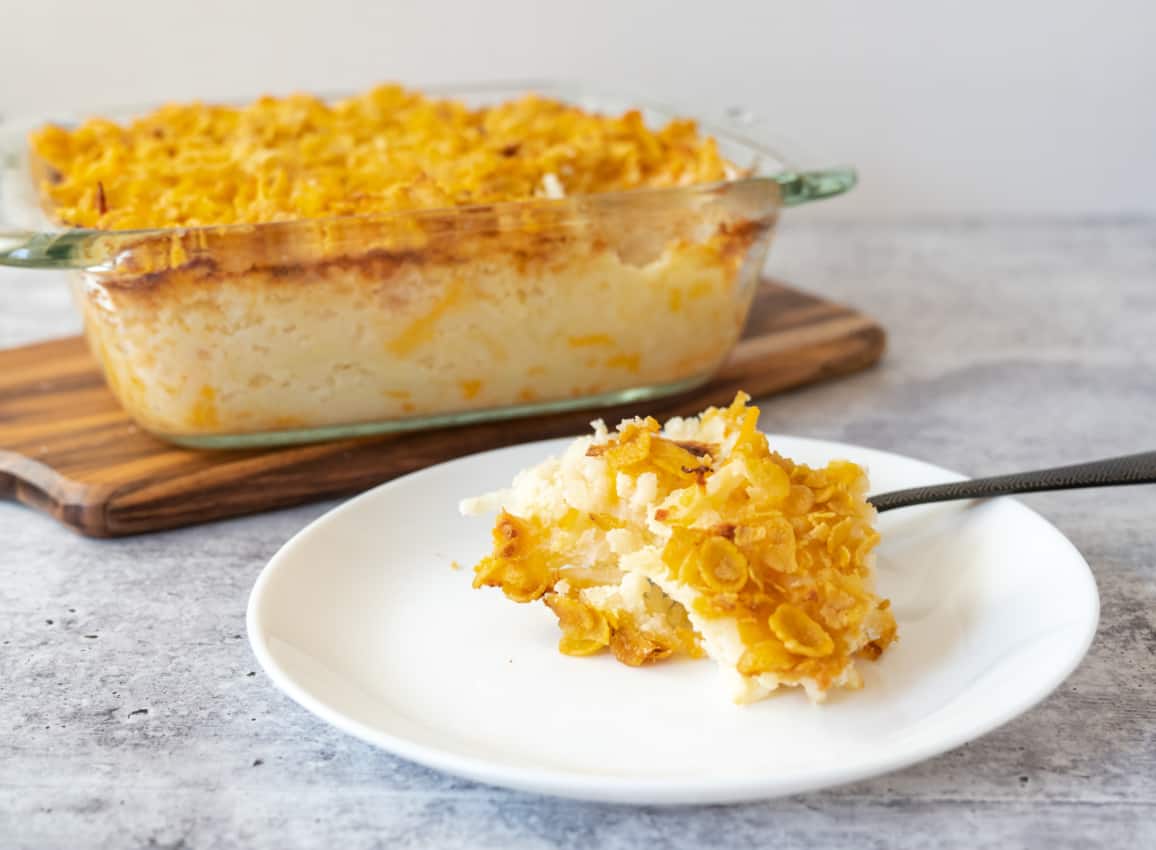 Cheesy Funeral Potatoes Casserole Recipe - Anna in the Kitchen