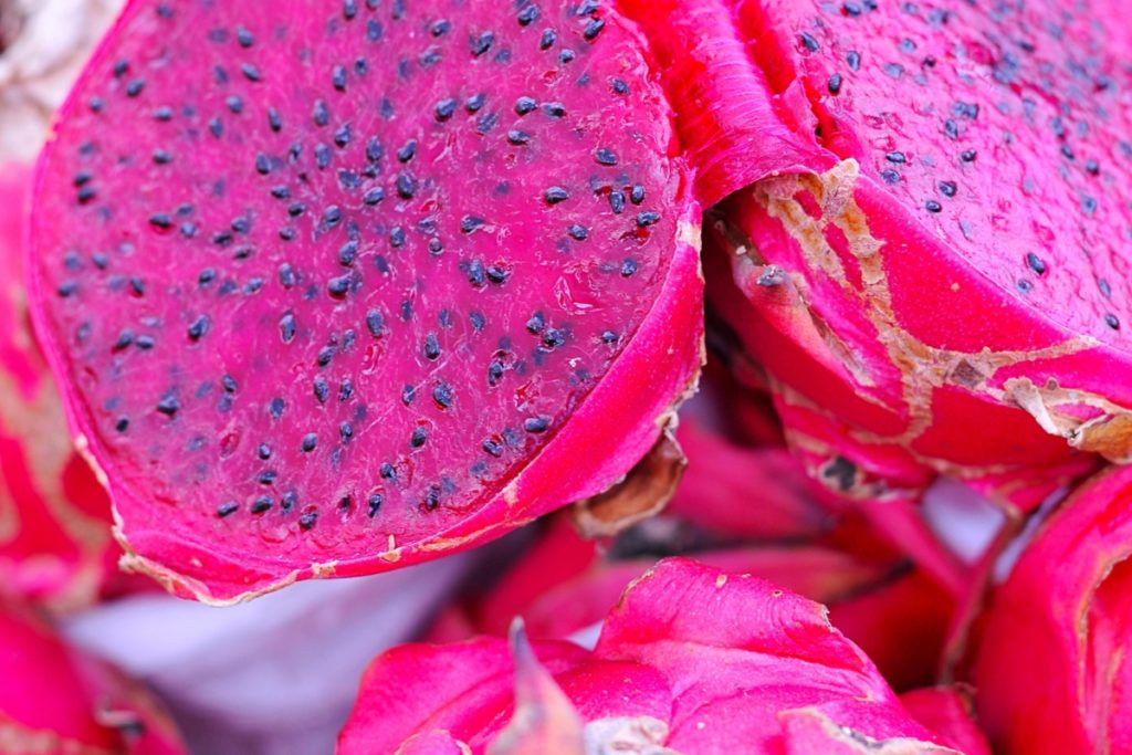 Cut pitaya fruit